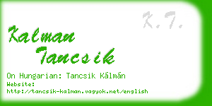 kalman tancsik business card
